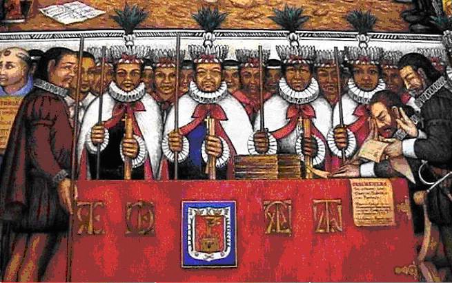 Hispanisierte Stadträte der Provinz Tlaxcala